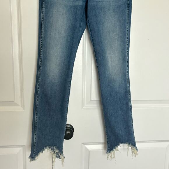 3x1 High Rise Lewis Wash Medium Blue Chewed Ankle Skinny Jean 27 - Picture 3 of 9